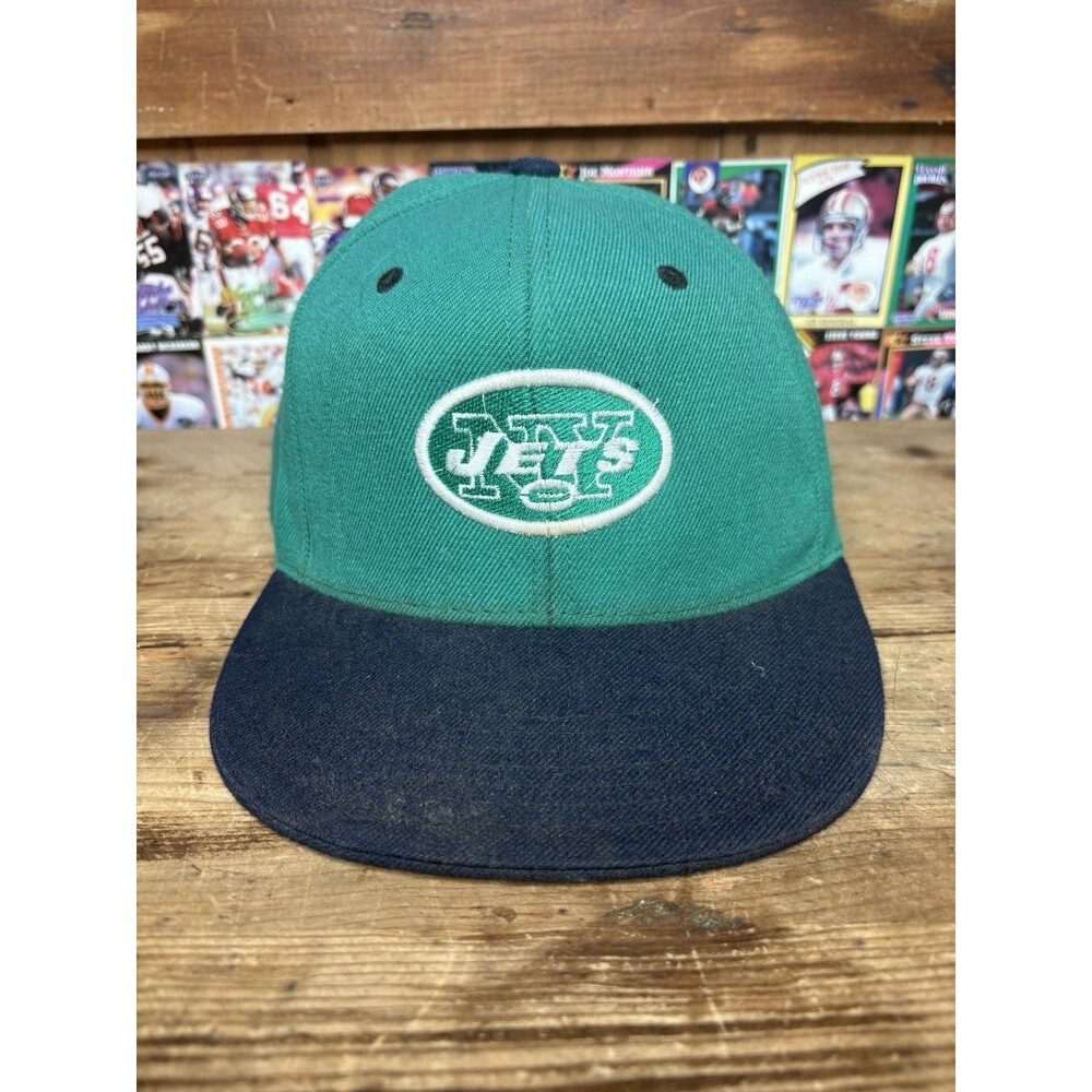 Vintage KIPA New York Jets SnapBack Hat Green Black NFL Cap 90s Y2K Football